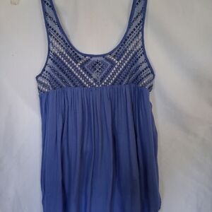Blue Sleeveless Tank Top